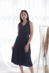 MAMA HAMIL BUTIK Kimmy Midi Dress Baju Modis Wanita Murah Polos Simple Outfit Pesta   NADR 10 25  large